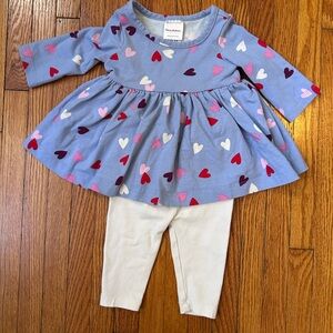 Valentines Baby dress with pants Hanna Andersson 0-3 months
